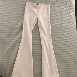 We the free white denim bellbottoms free people boho festival summer flare